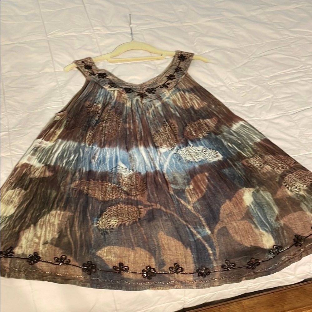 Elegant Brown and Blue Women's Top